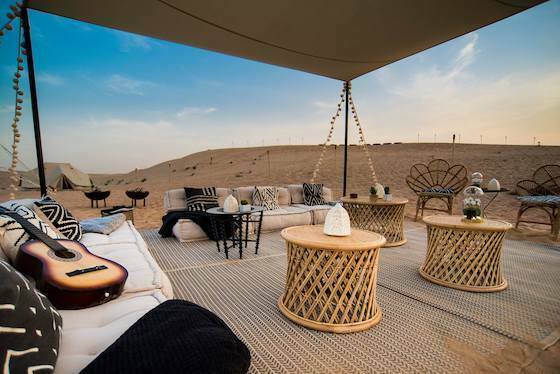 Luxury camp dans le désert de dubai