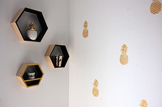 aménagement bureau avec stikers gold