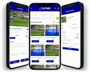 application go Padel pour réserver un courts à Dubai