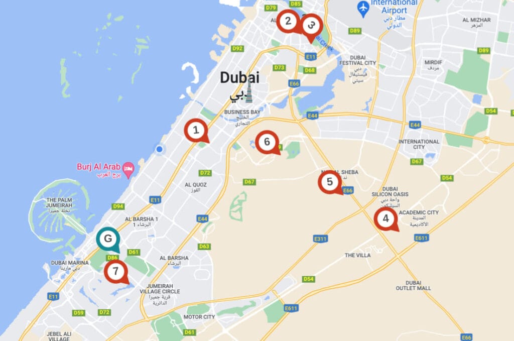 map the greens et les écoles de dubai