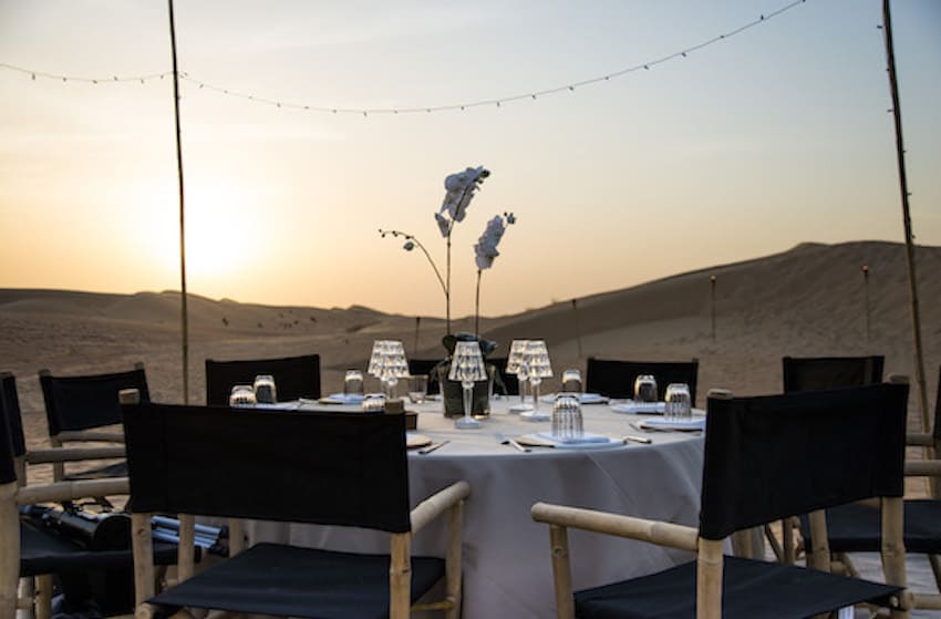 diner dans le desert 