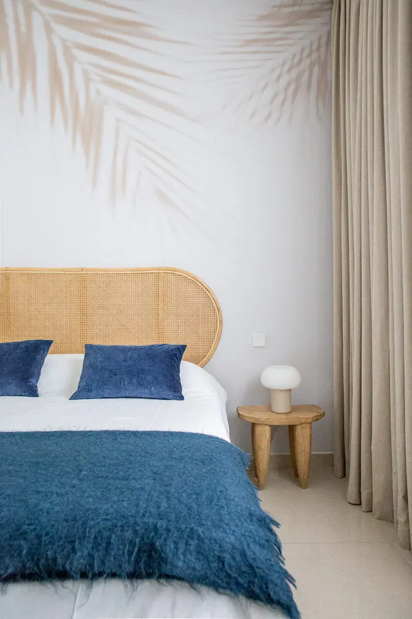 chambre d'amis lit en rotins
