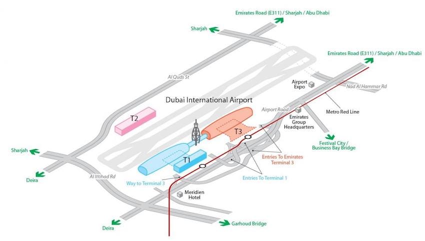 plan aéroport de dubai
