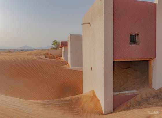 village ensevelis par le desert de dubai