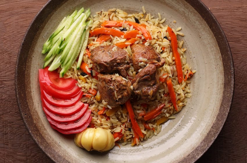 Riz plov spécialité ouzbeck